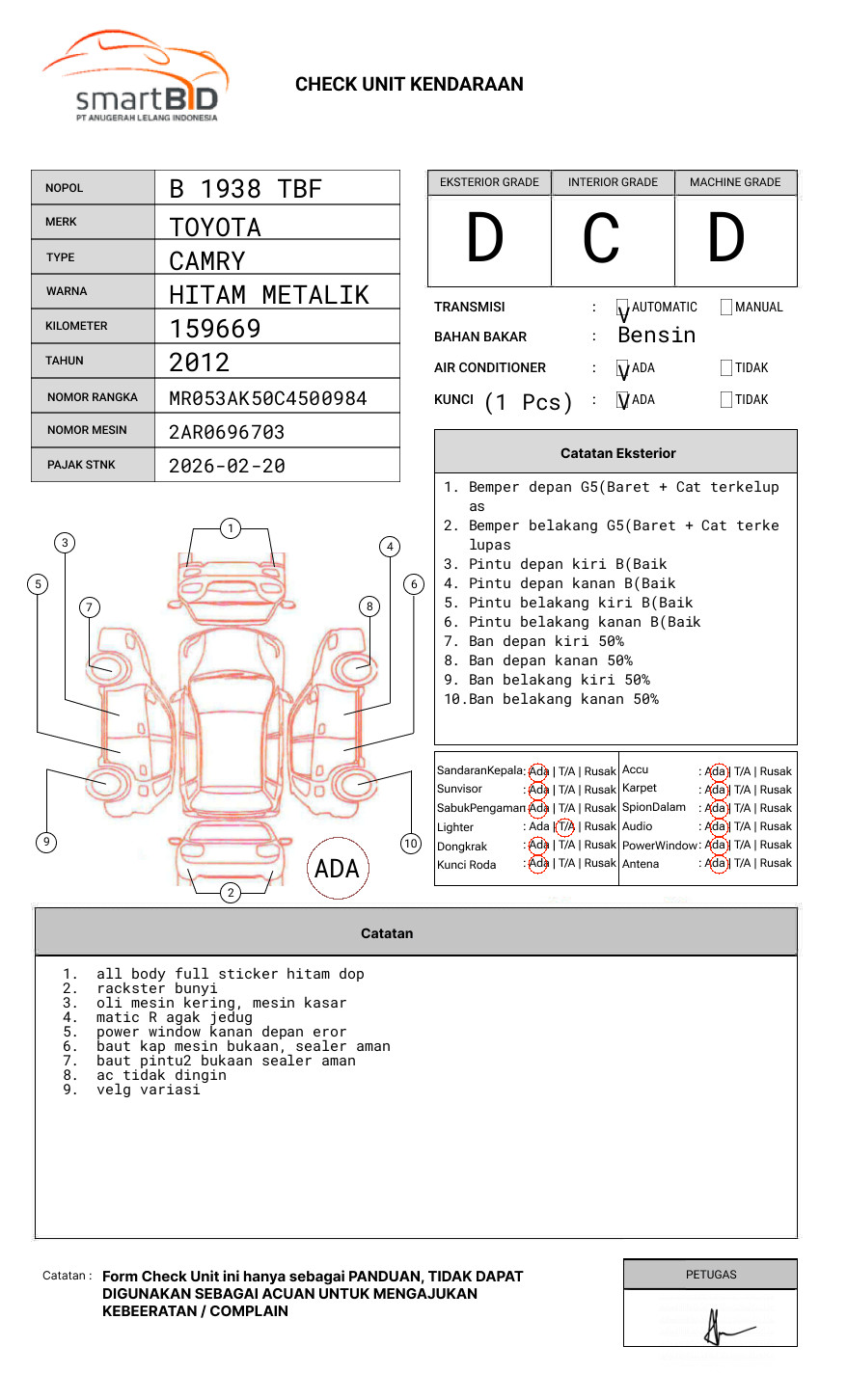 TOYOTA CAMRY V 2.5