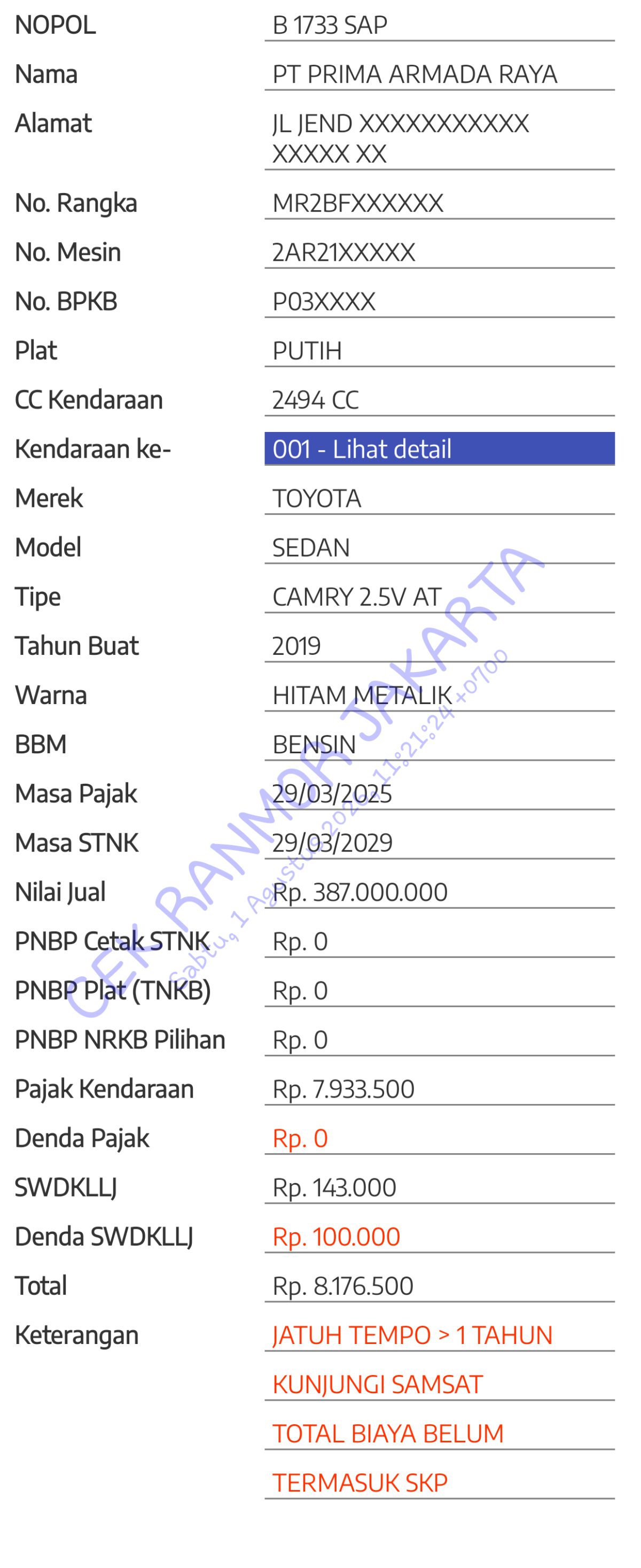 TOYOTA CAMRY V