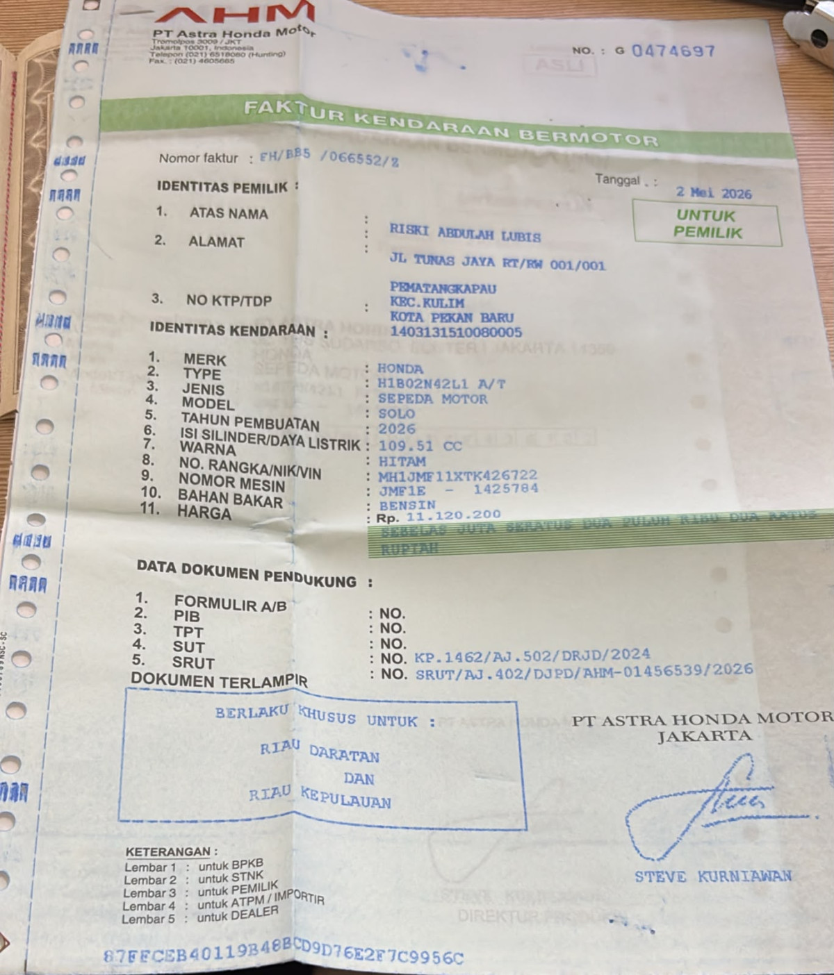 HONDA BEAT CBS FI CW