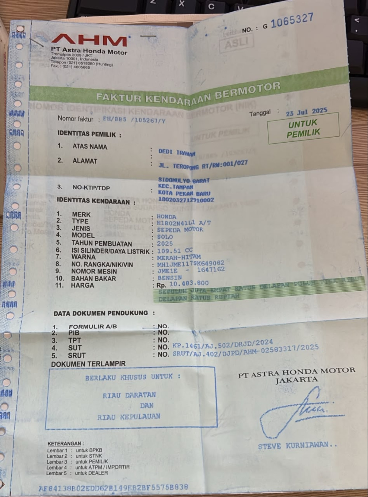 HONDA BEAT CBS FI CW