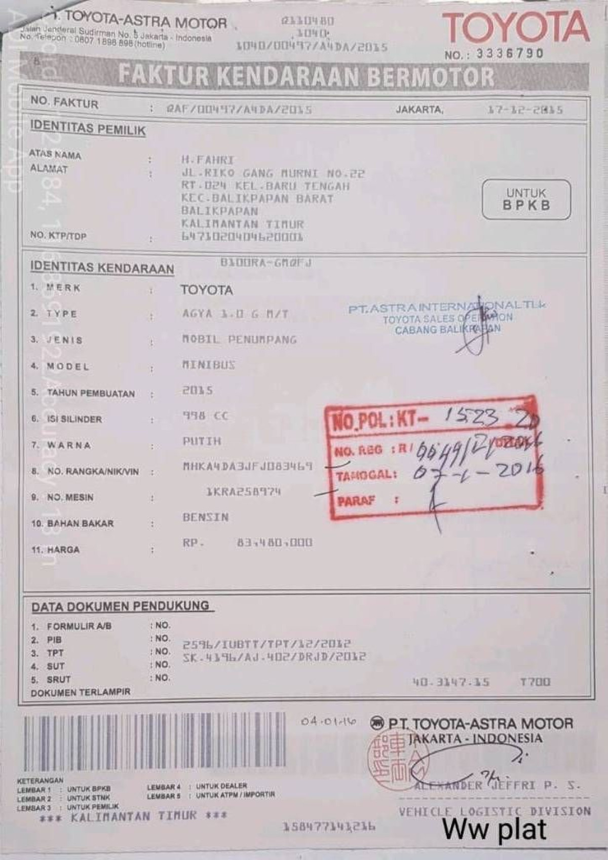 TOYOTA  AGYA  1.0 G