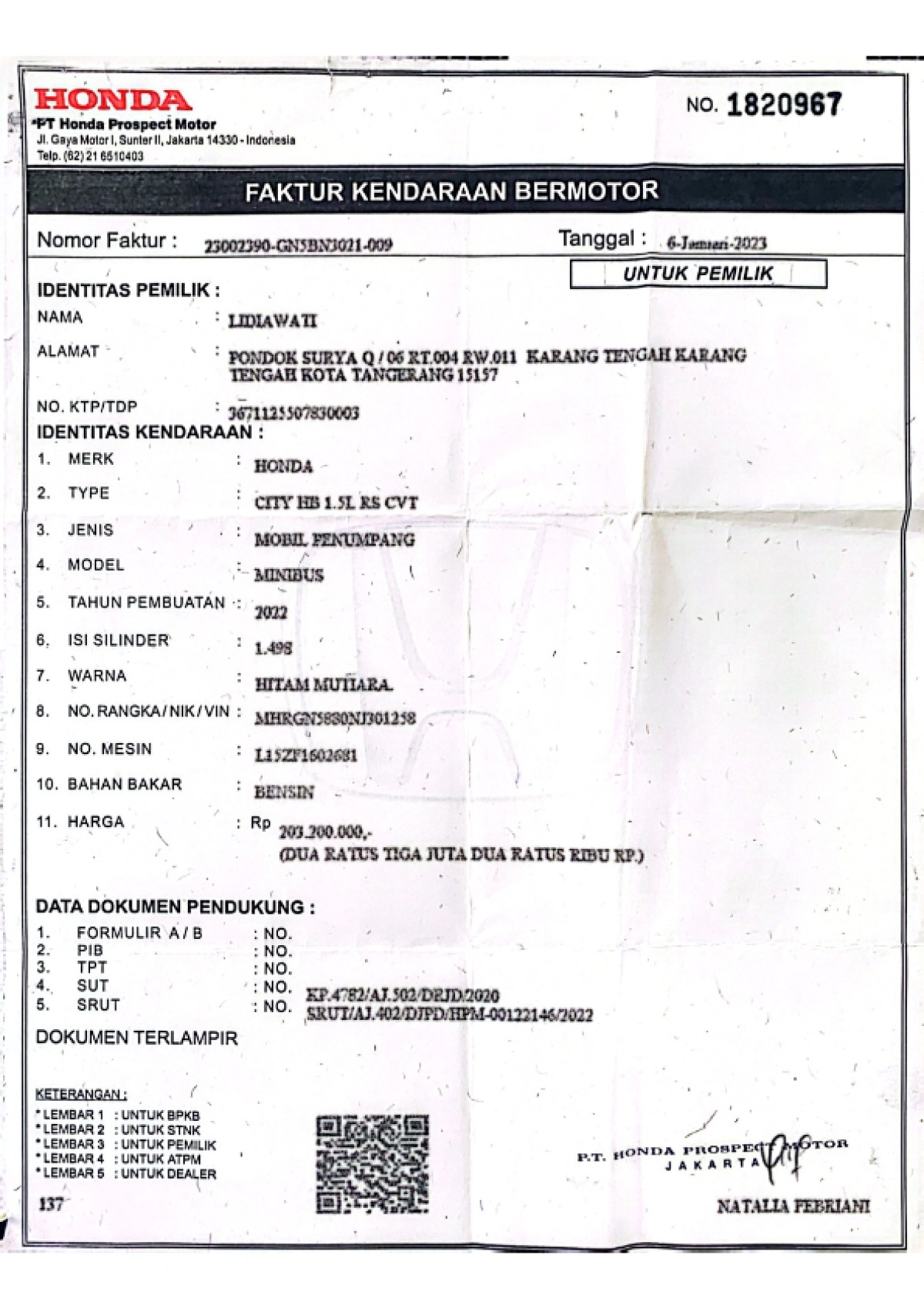 HONDA CITY HB 1.5 RS AT