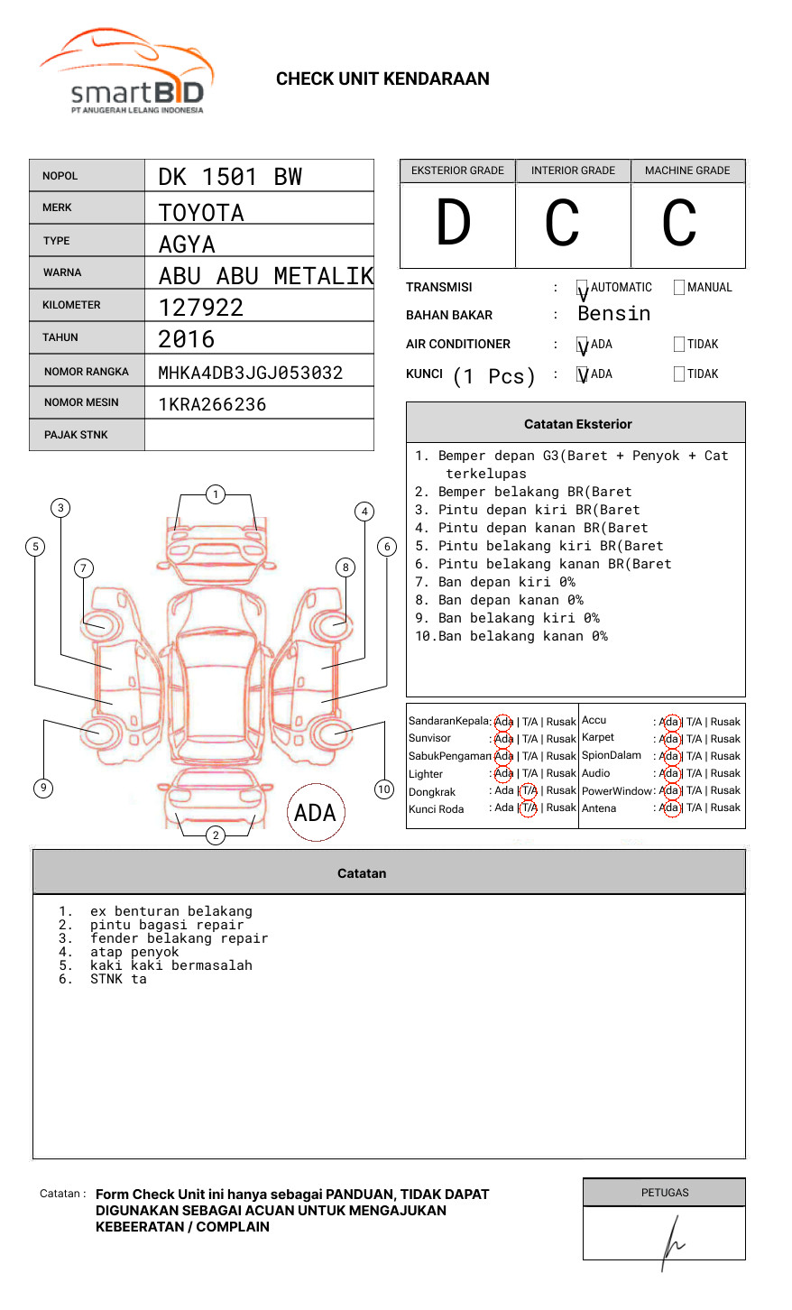 TOYOTA  AGYA  1.0 G
