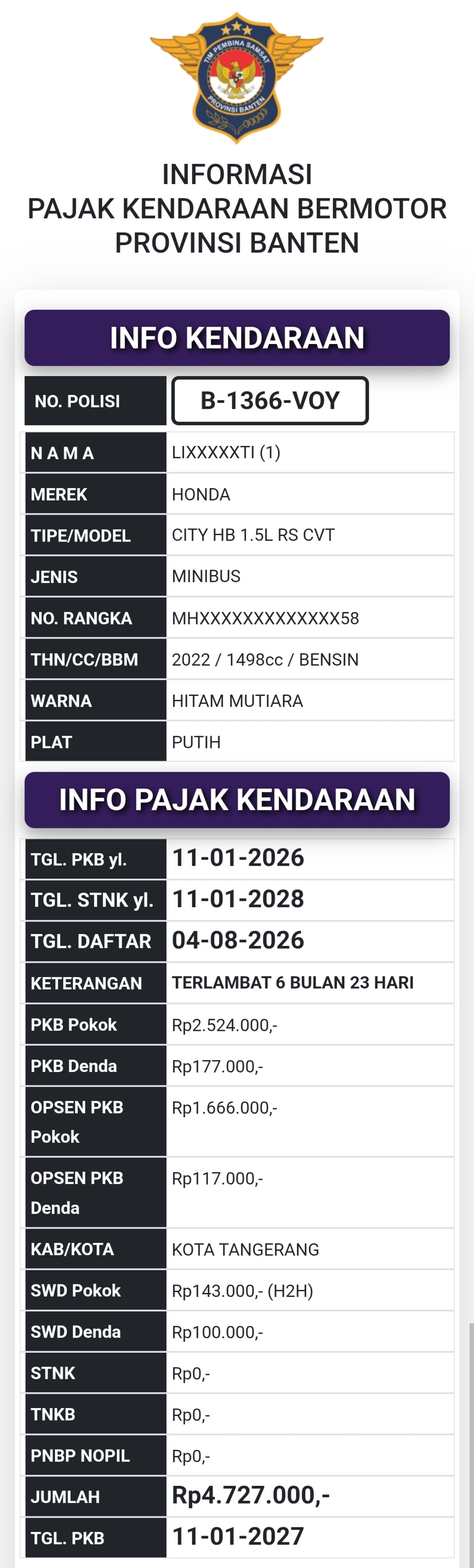 HONDA CITY HB 1.5 RS AT
