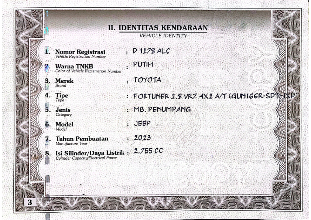 TOYOTA FORTUNER 2.8 VRZ
