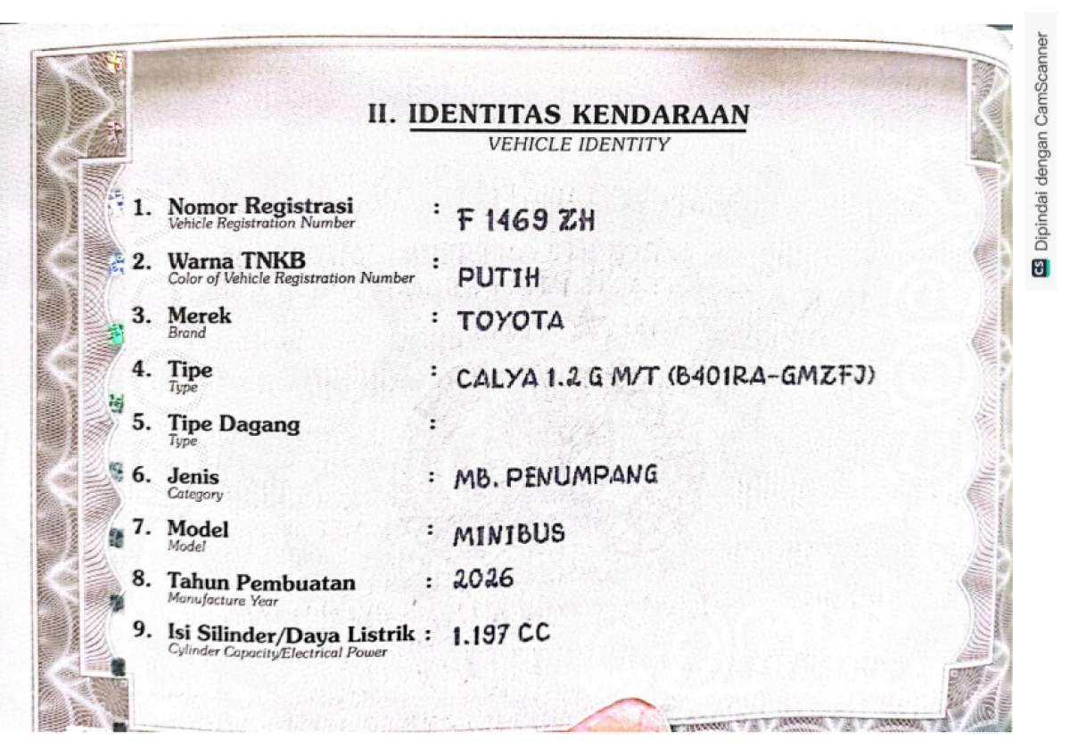 TOYOTA CALYA 1.2 G M/T