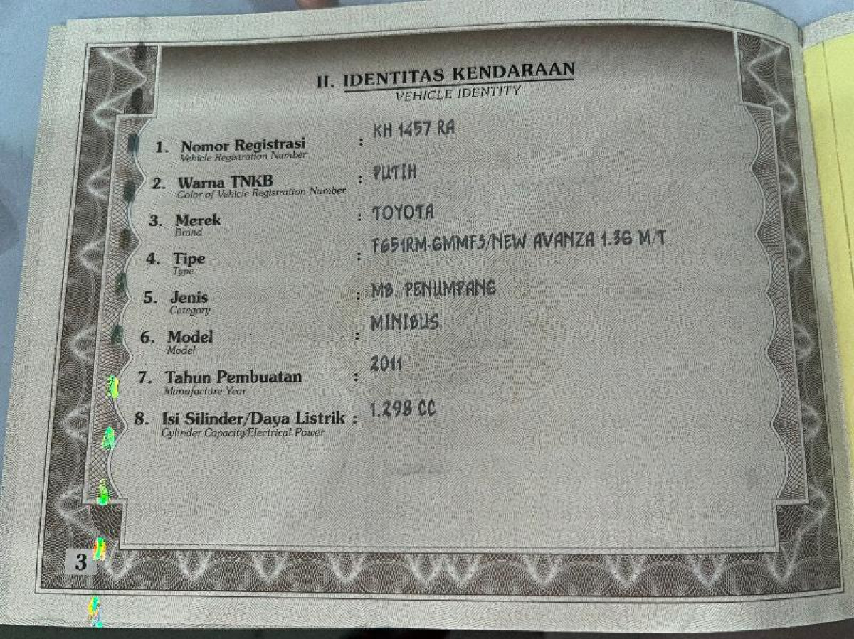 TOYOTA AVANZA 1.3 G