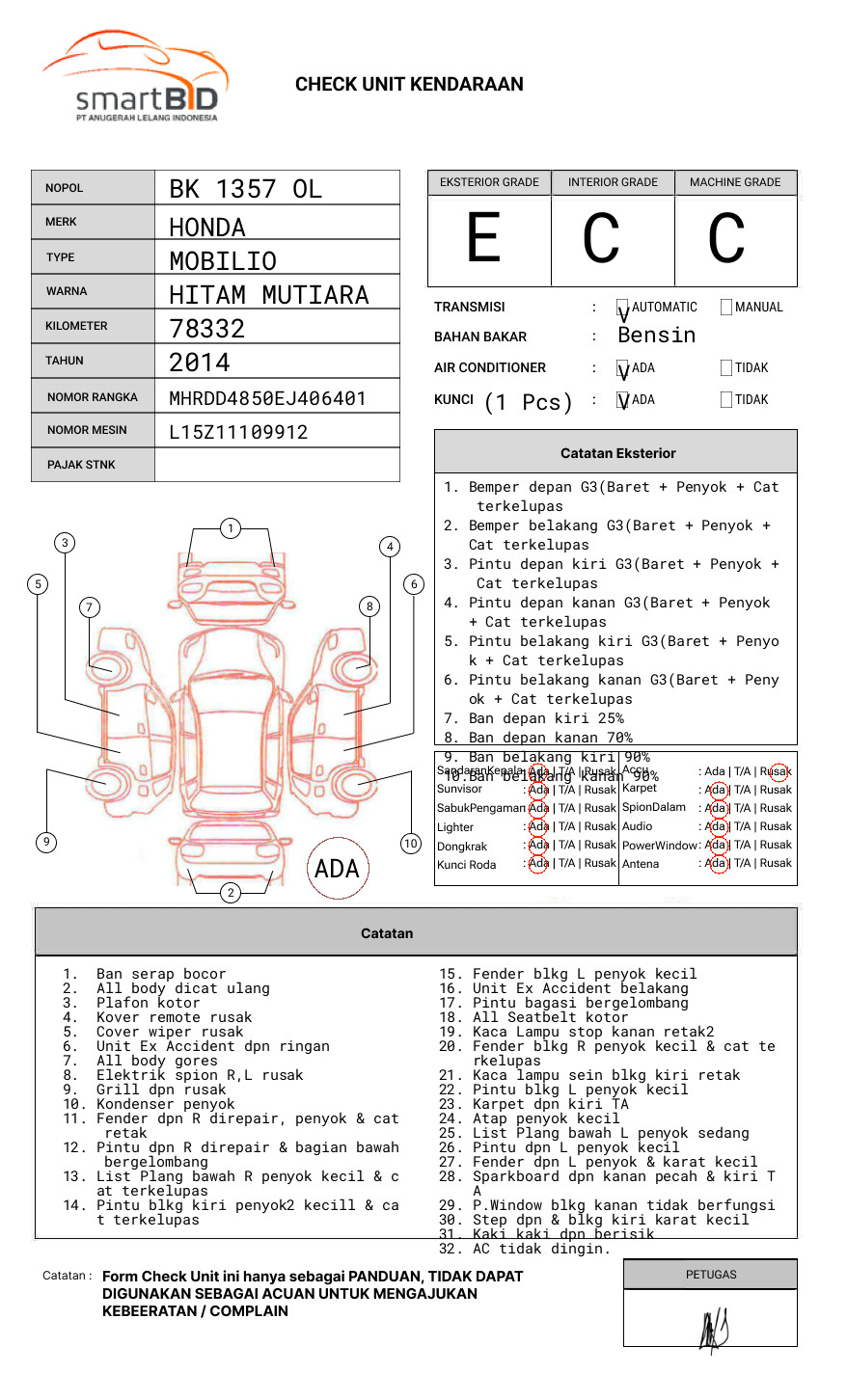 HONDA MOBILIO DD4 1.5 E M CVT CKD
