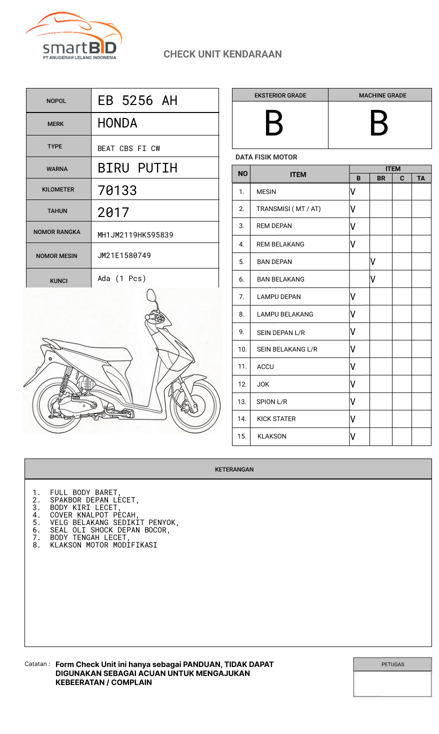 HONDA BEAT CBS FI CW