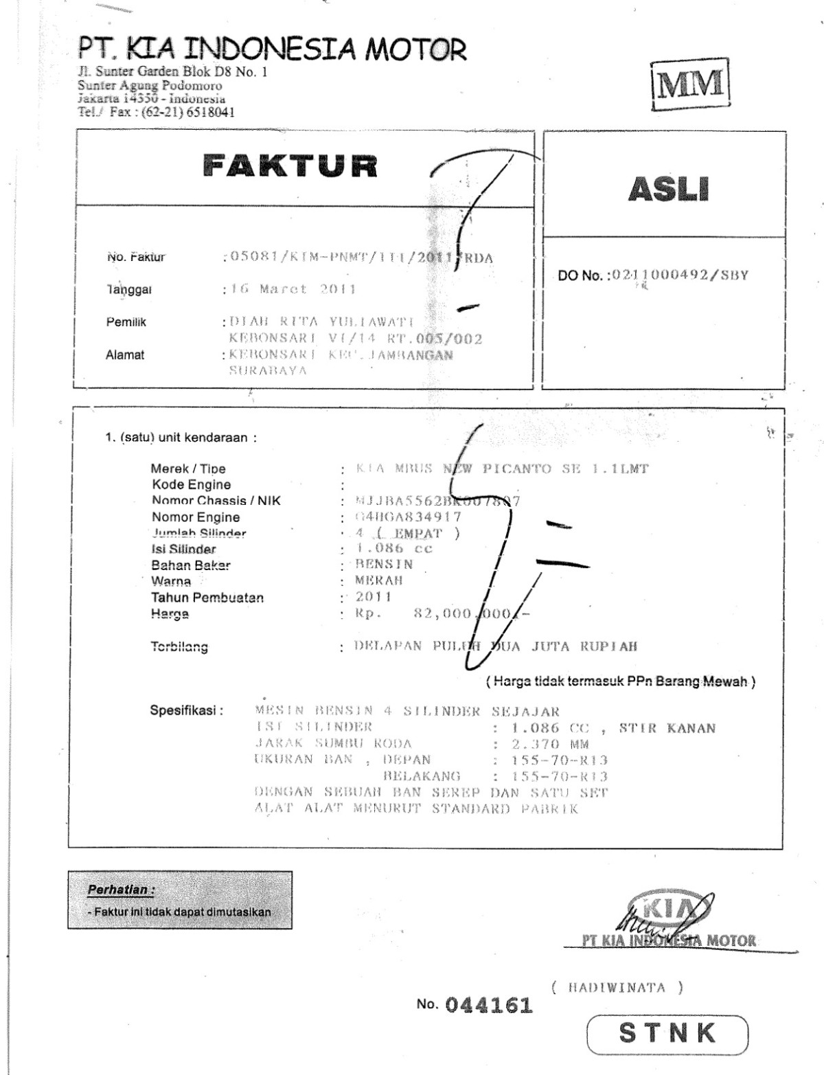 KIA PECANTO SE1.1L