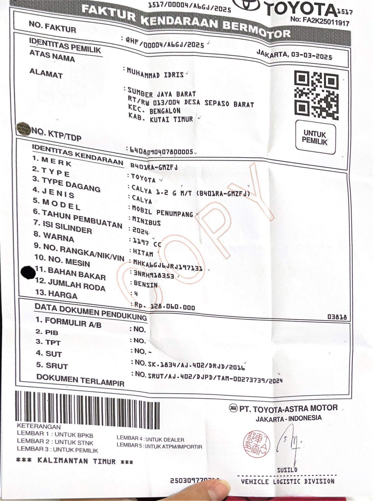 TOYOTA CALYA 1.2 G M/T