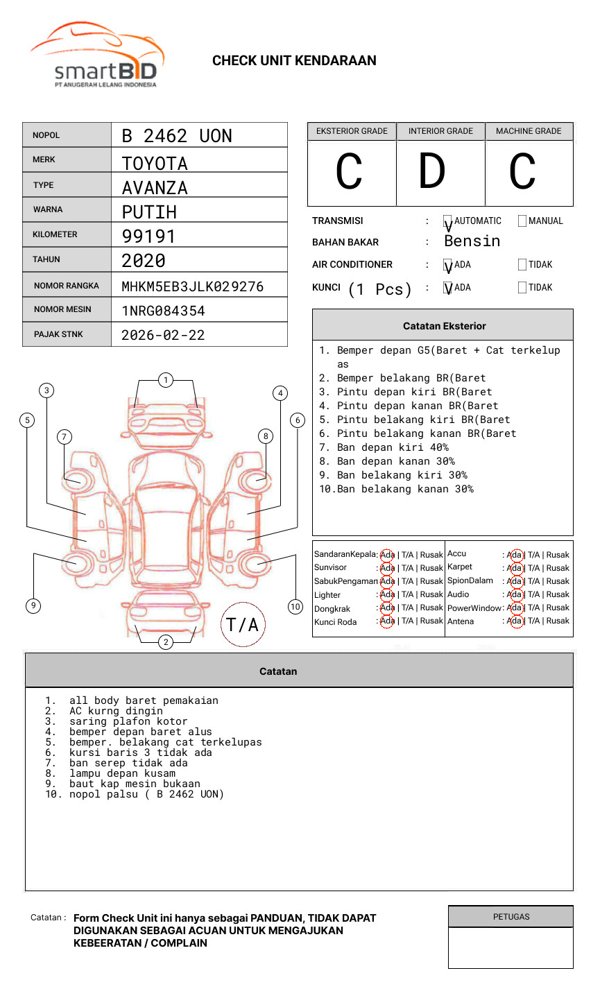 TOYOTA AVANZA 1.3 G