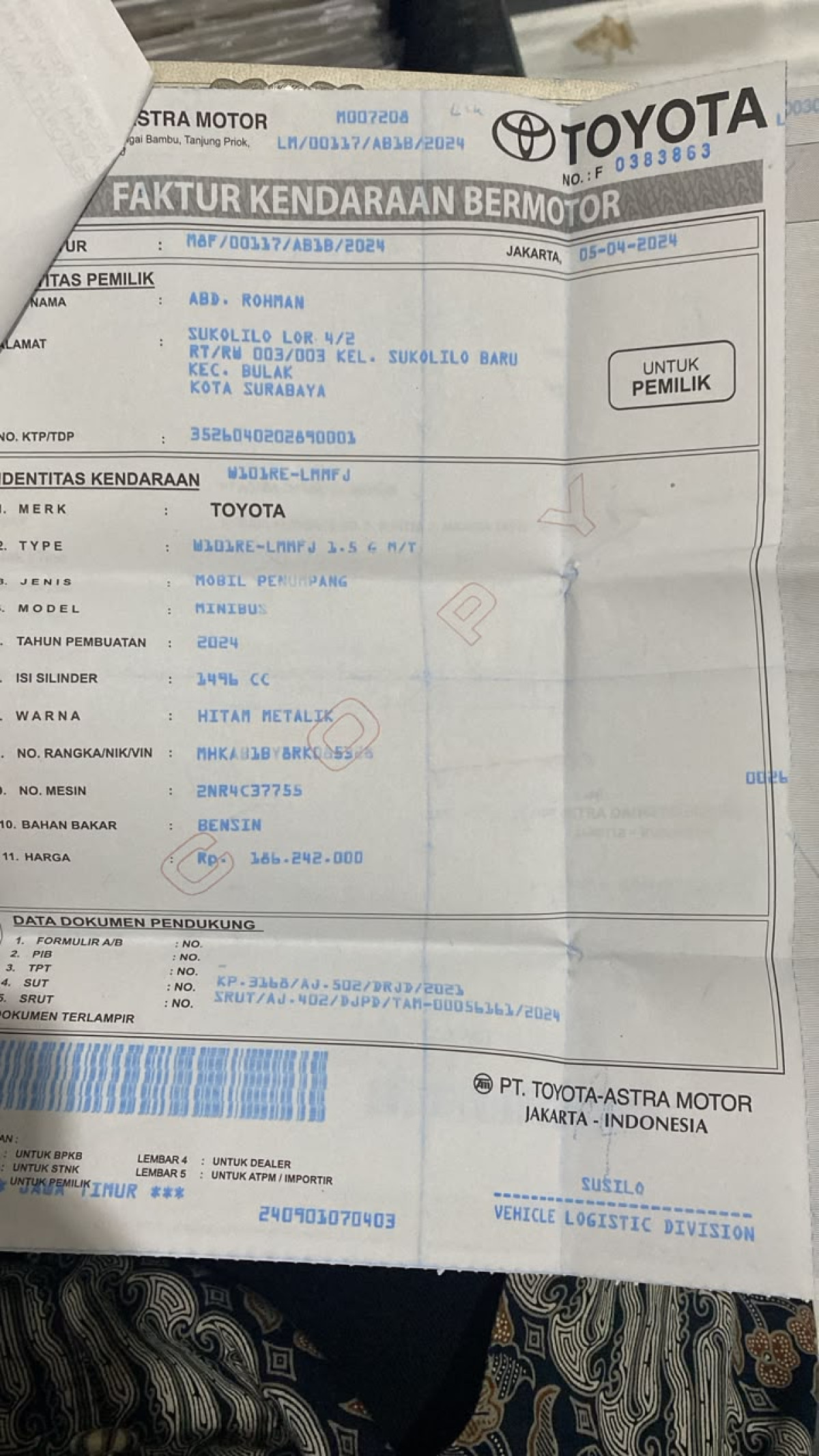 TOYOTA  AVANZA  1.5 G