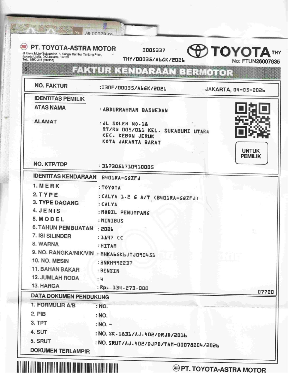 TOYOTA CALYA 1.2 G A/T