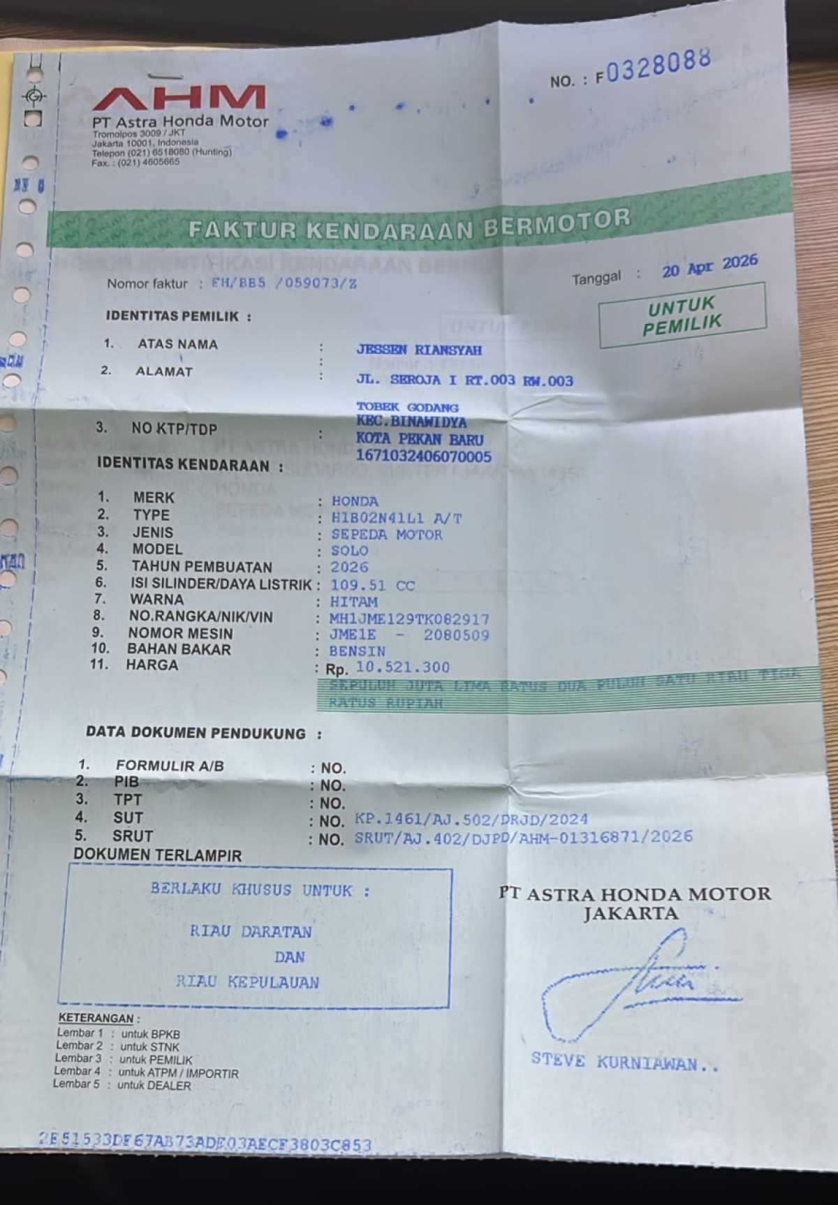 HONDA BEAT CBS FI CW