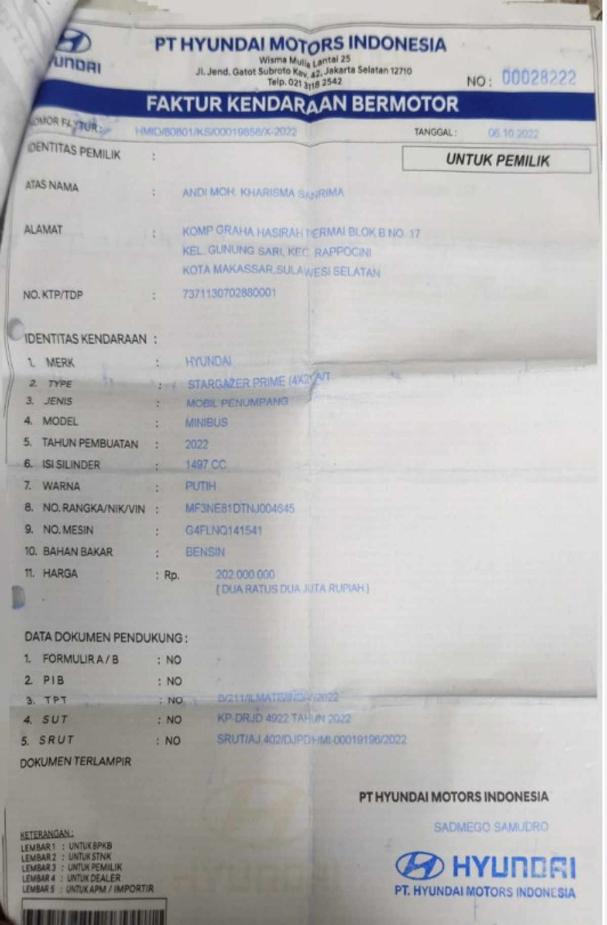 HYUNDAI STARGAZER PRIME 4X2