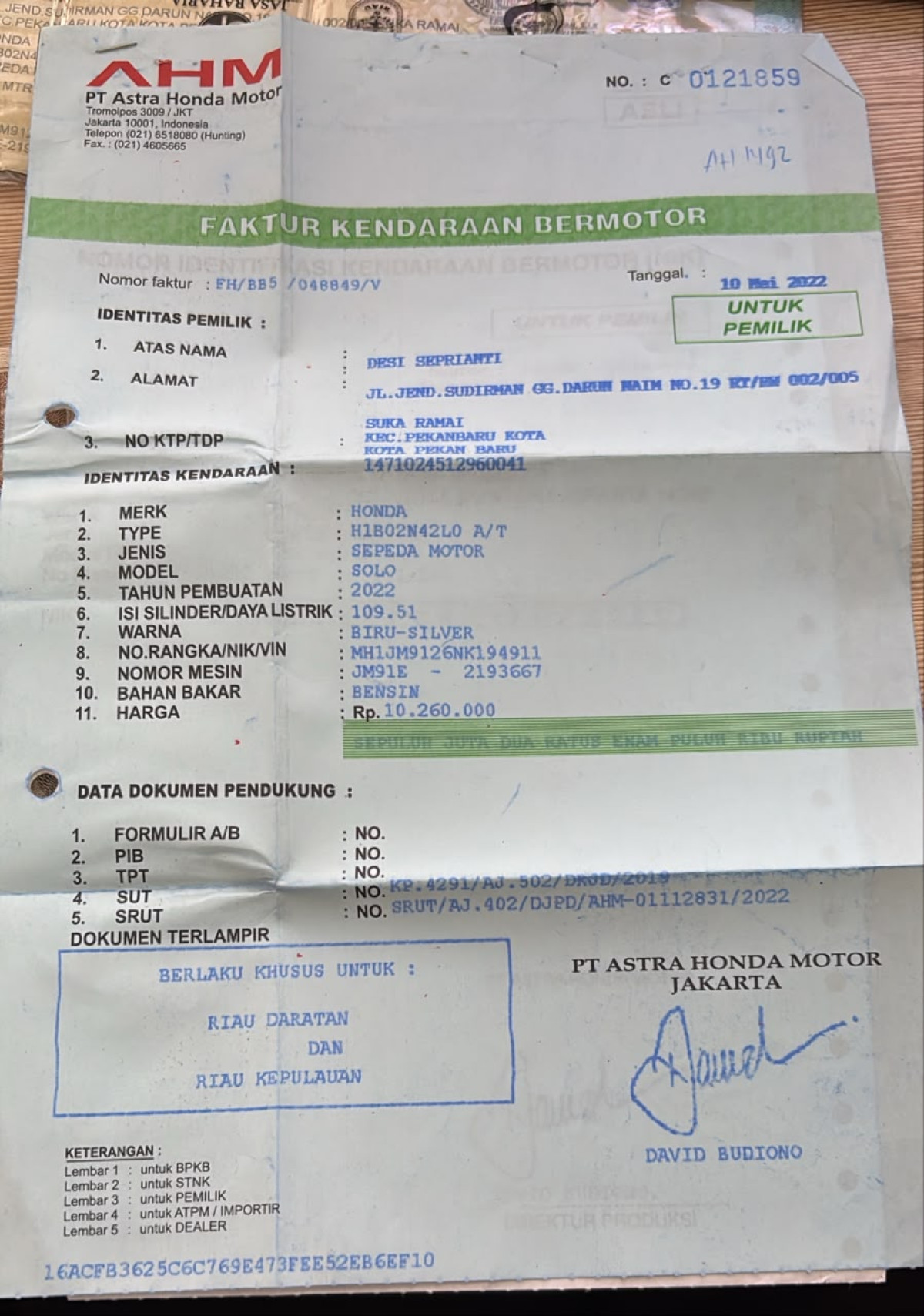 HONDA BEAT CBS FI CW
