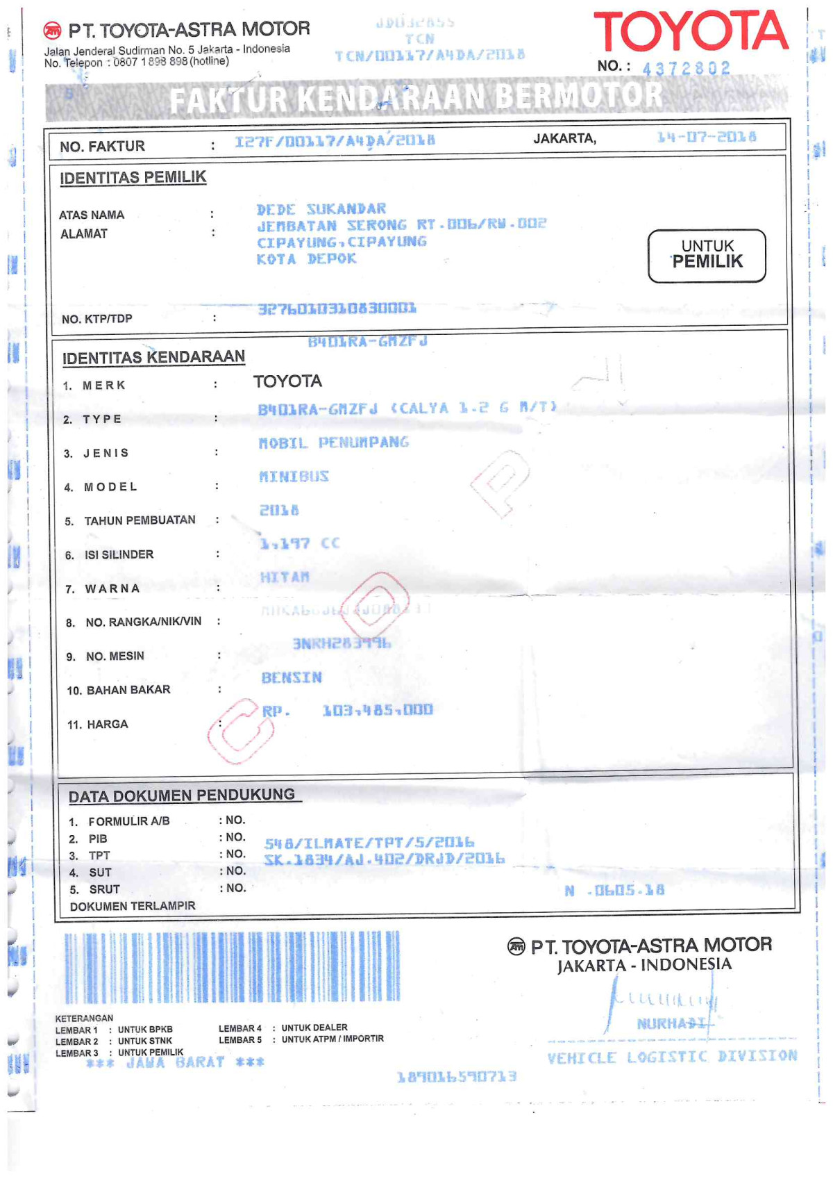 TOYOTA CALYA 1.2 G M/T