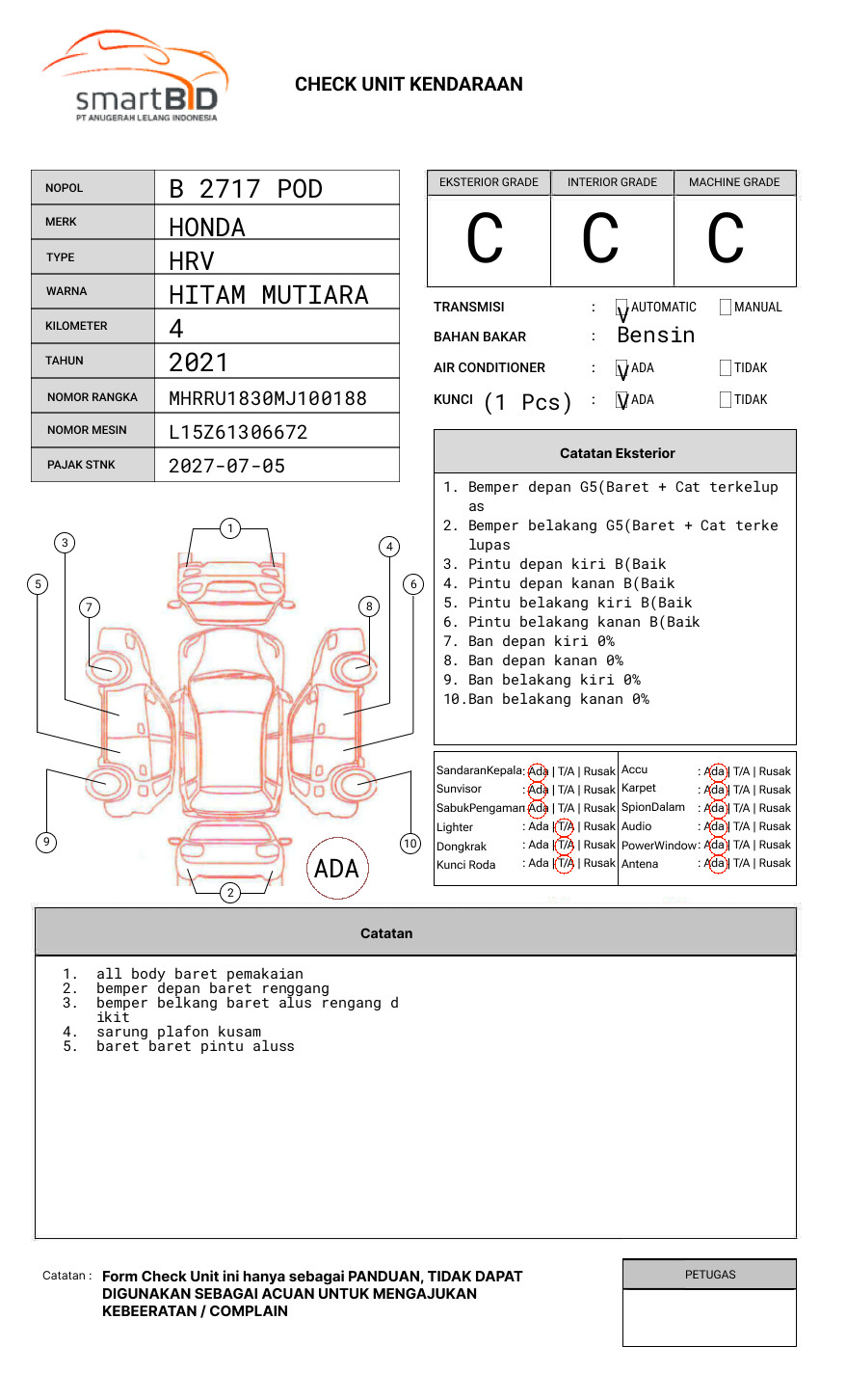 HONDA HRV RU1 1.5 S