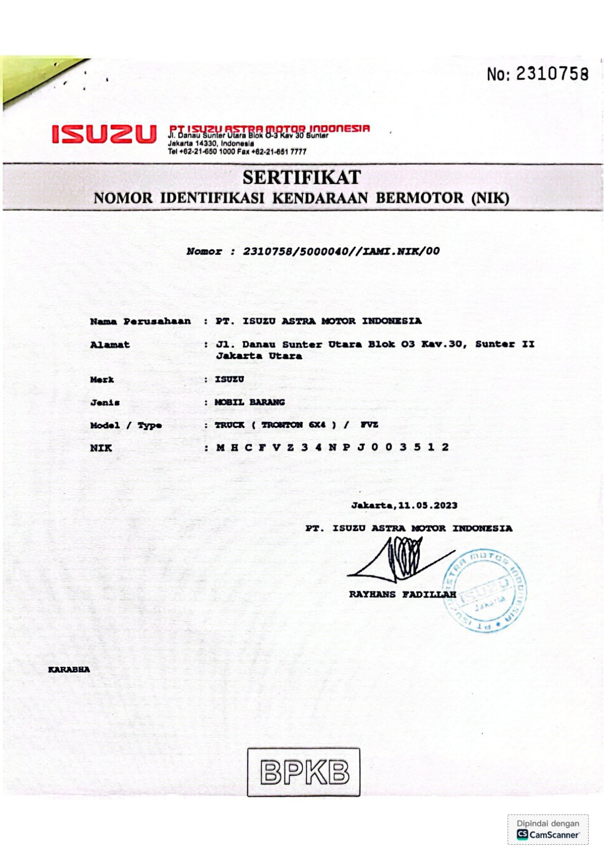 ISUZU  FVZ34 U