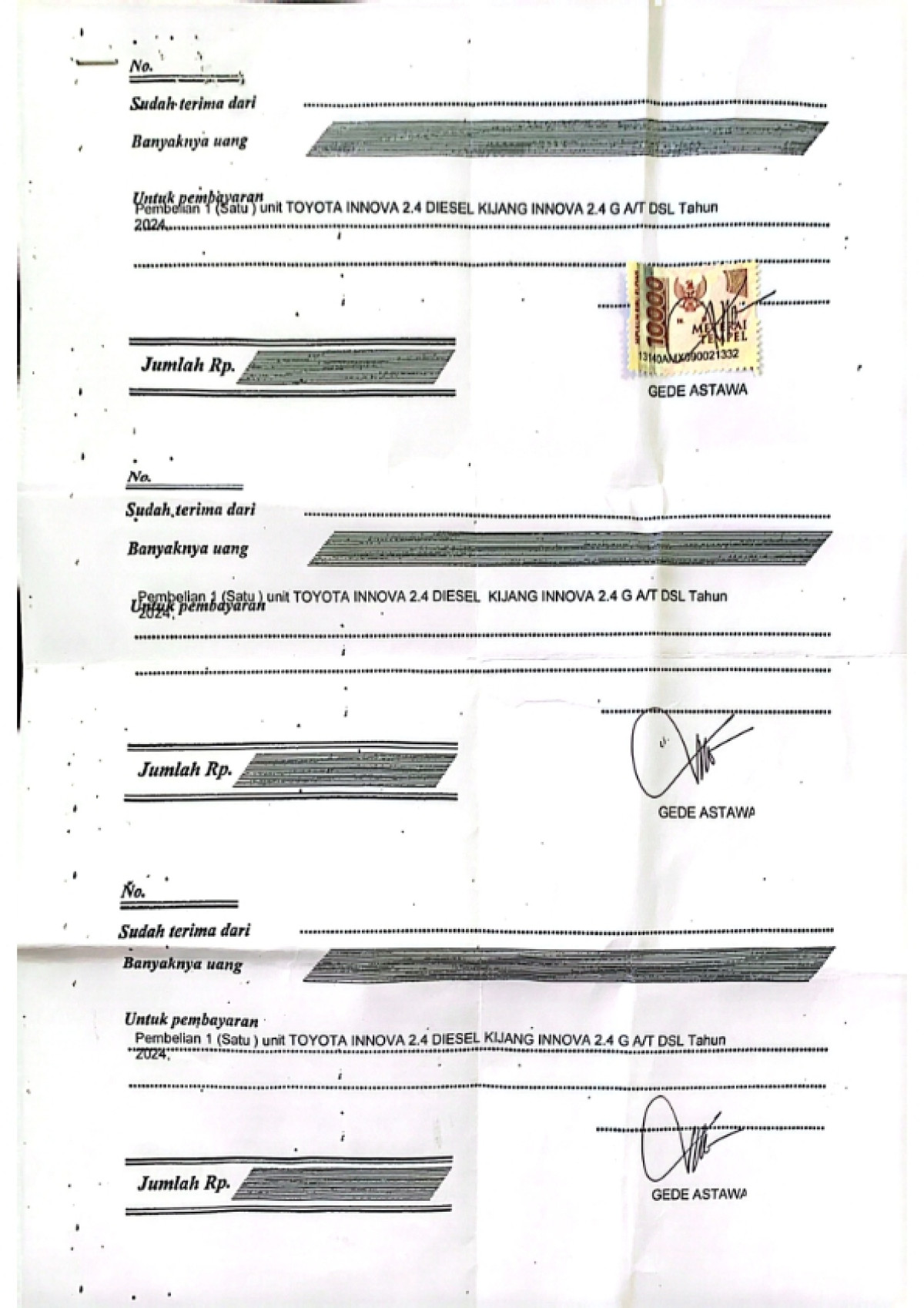 TOYOTA INNOVA 2.4 G