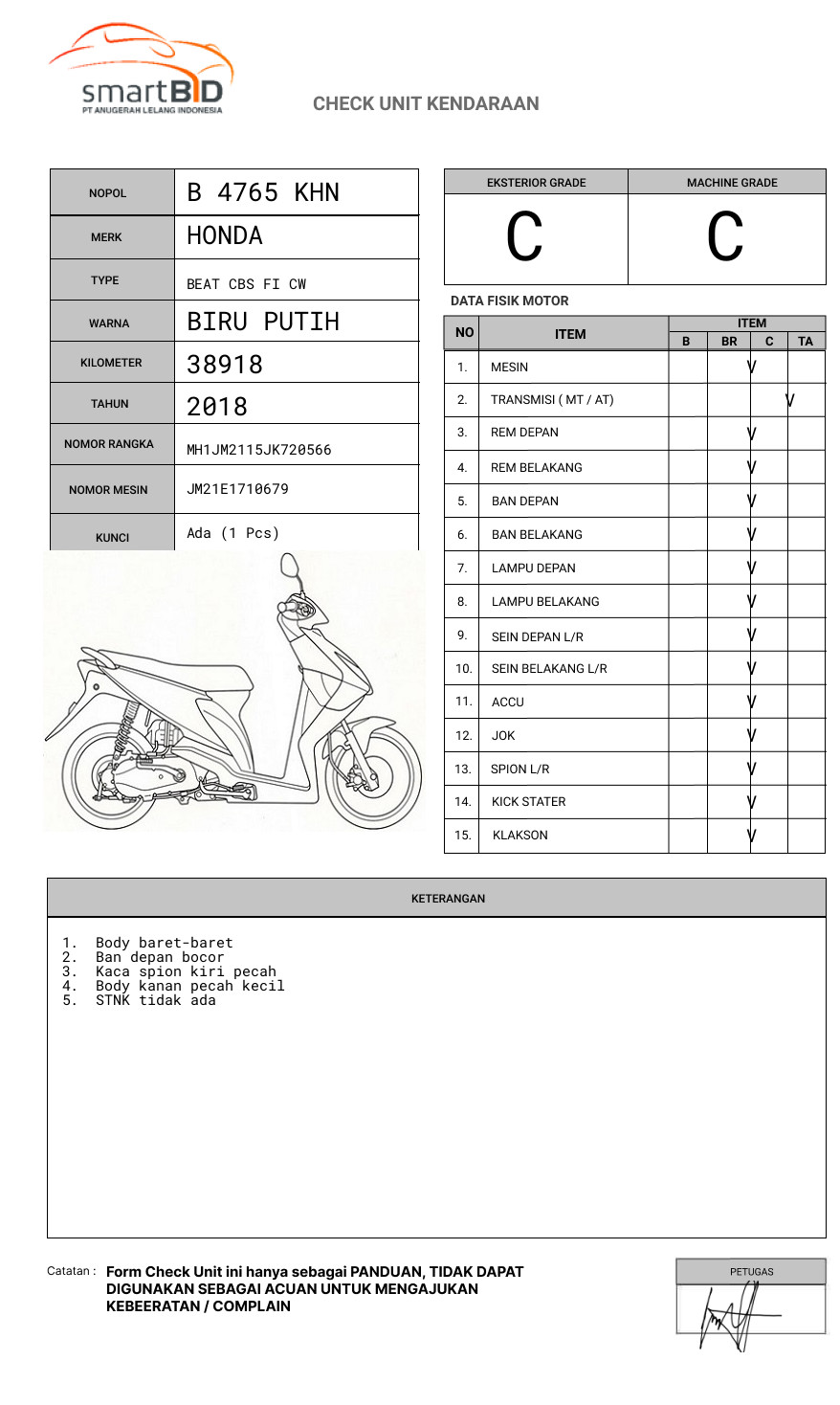 HONDA BEAT CBS FI CW