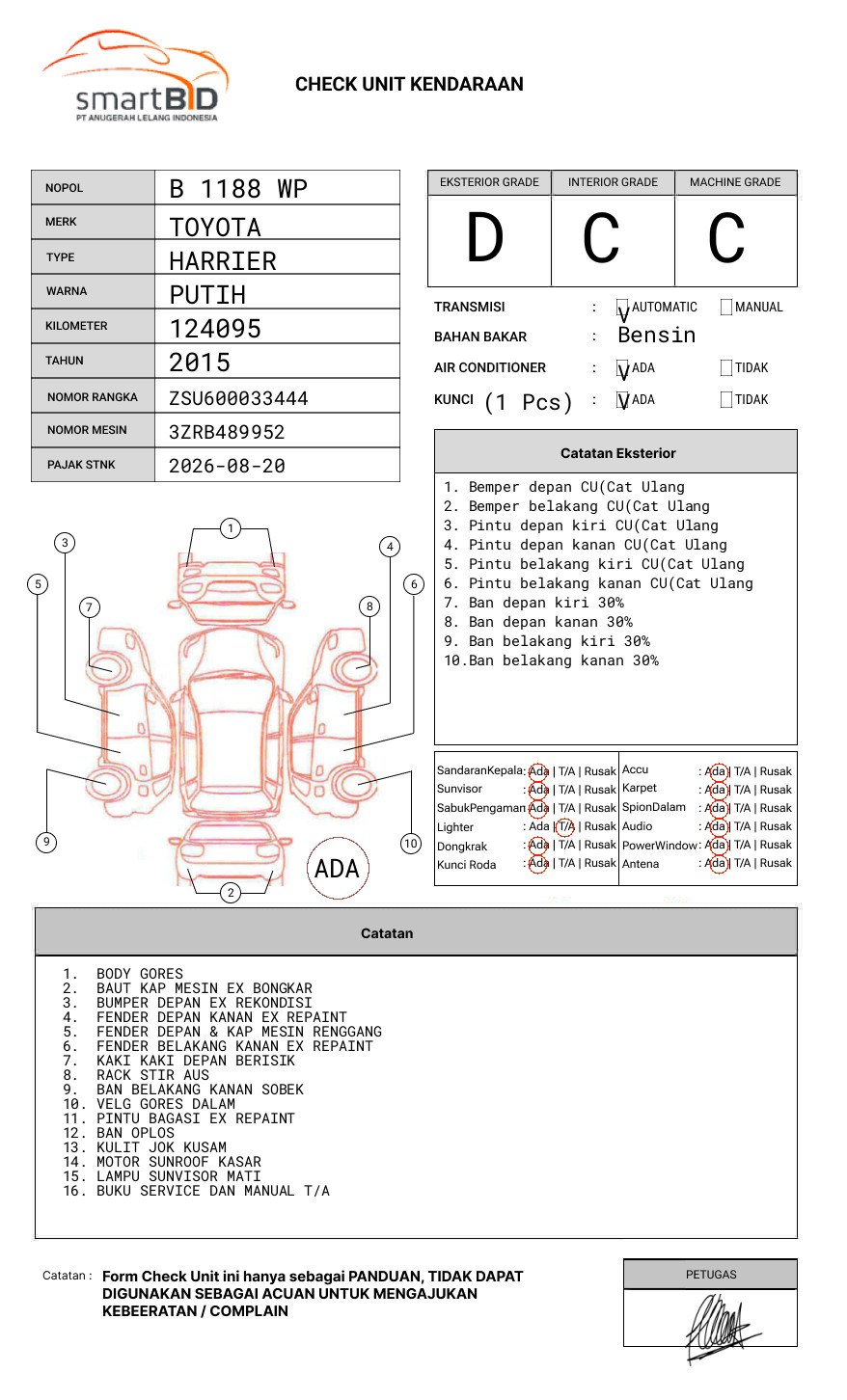 TOYOTA HARRIER 2.0 L