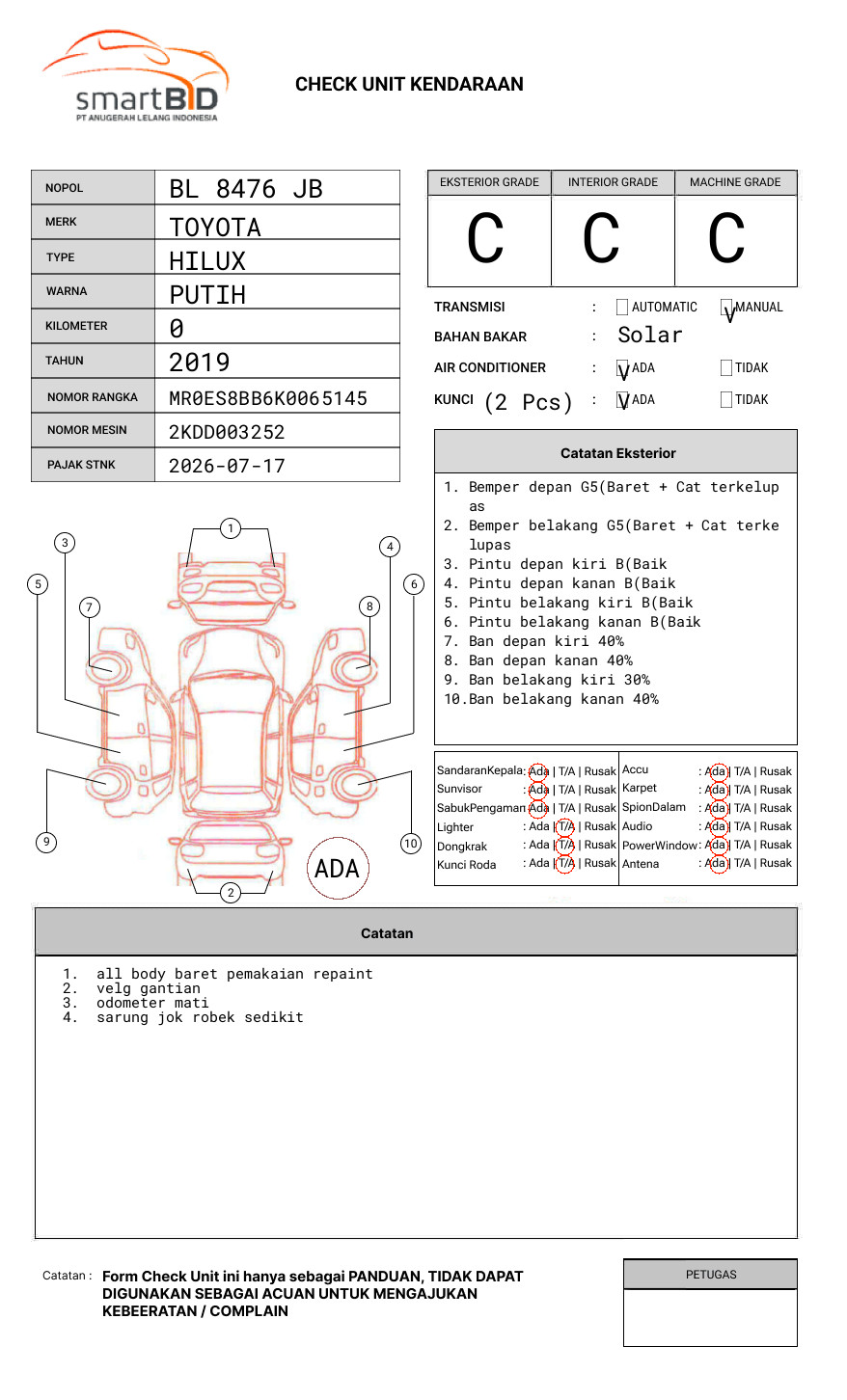 TOYOTA HILUX PICK UP 2.5 DSL