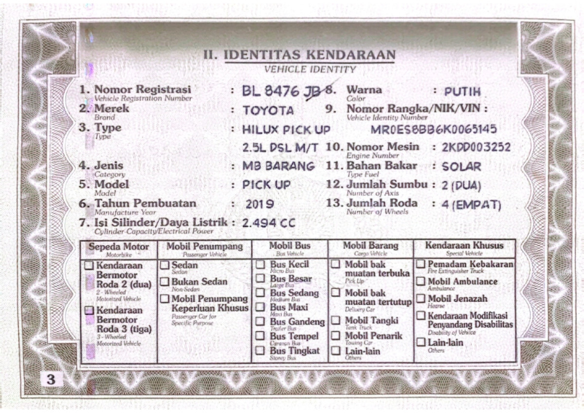 TOYOTA HILUX PICK UP 2.5 DSL