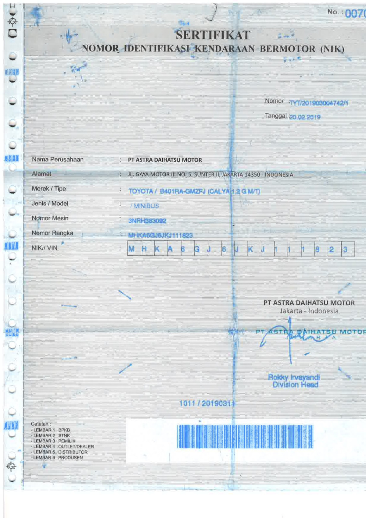 TOYOTA CALYA 1.2 G M/T