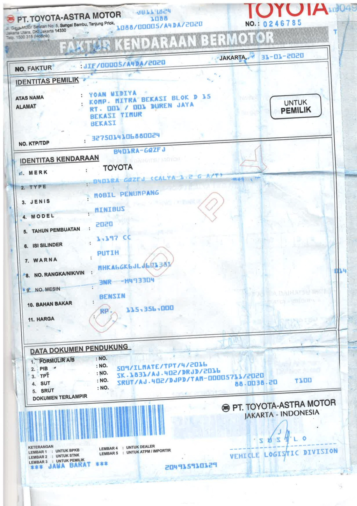 TOYOTA CALYA 1.2 G A/T