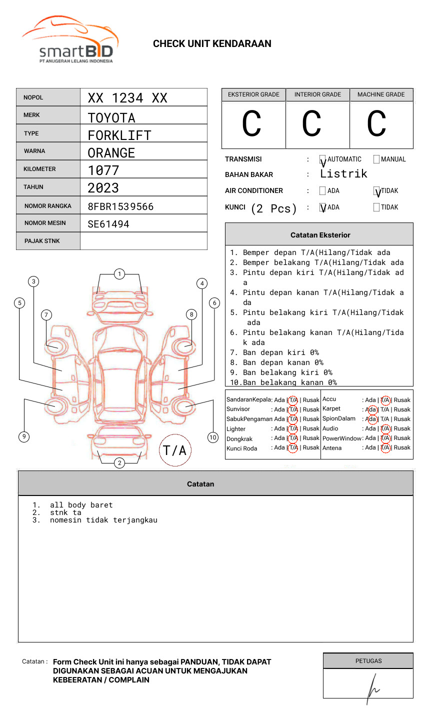 TOYOTA FORKLIFT TRUCK 8FBR15
