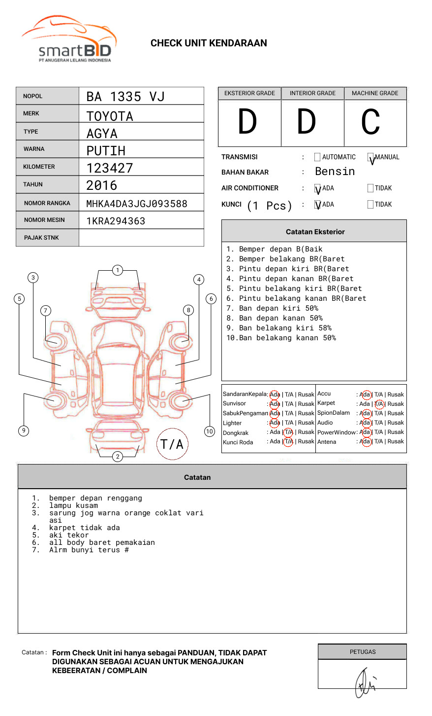 TOYOTA  AGYA  1.0 G