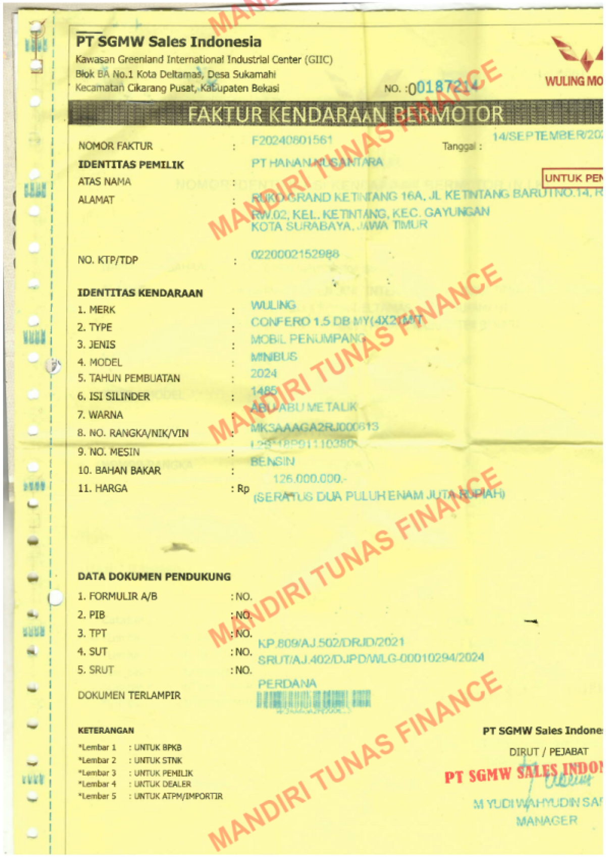 WULING CONFERO 1.5 DB MY (4X2)