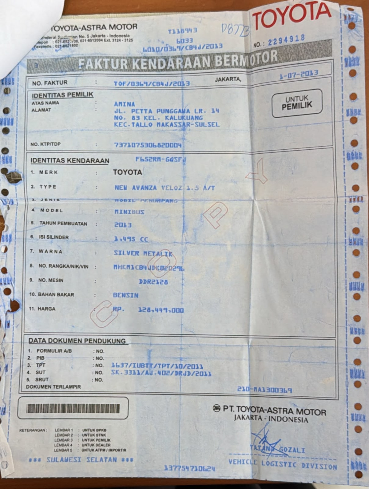 TOYOTA  AVANZA VELOZ 1.5