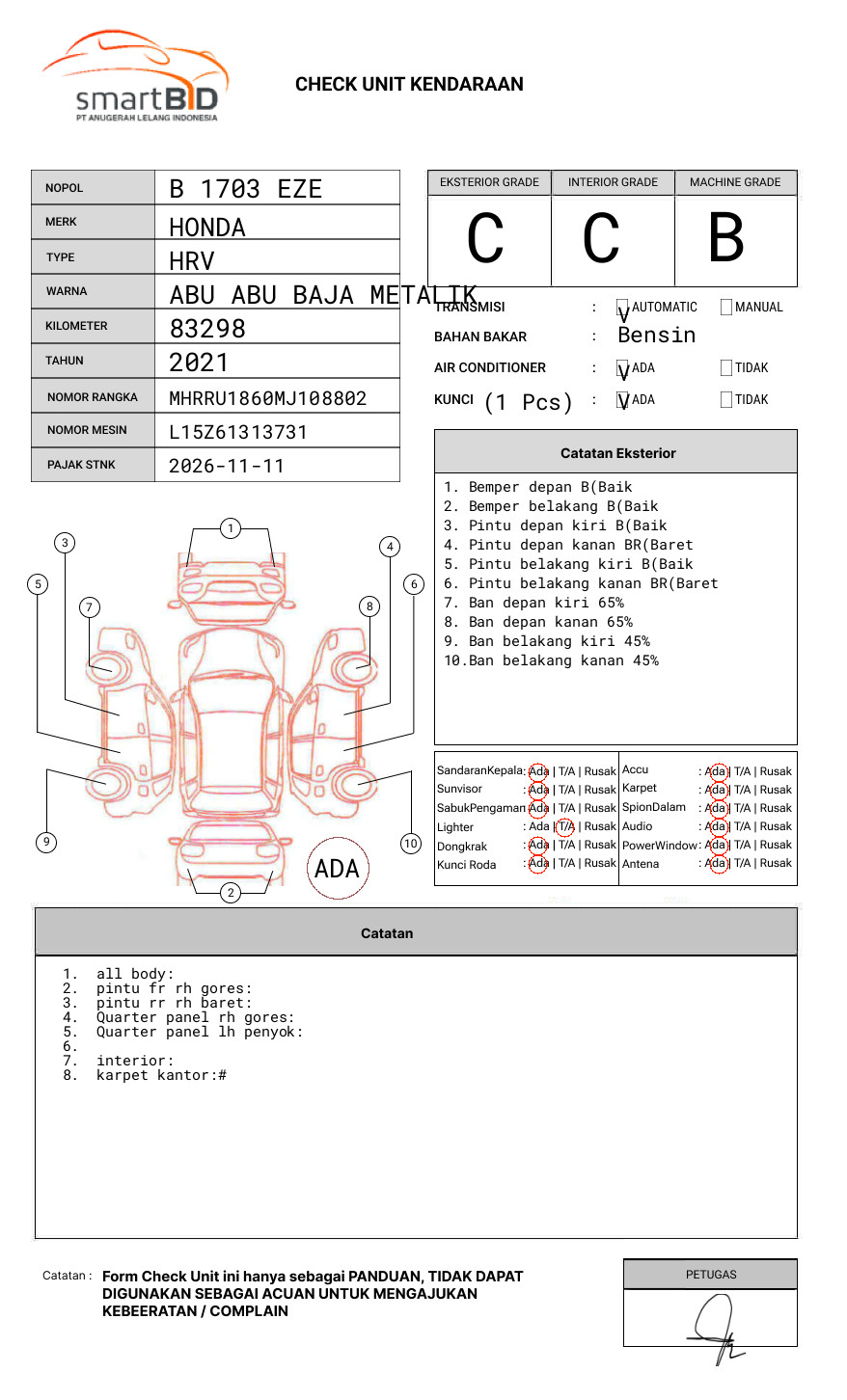 HONDA  HRV  RU1 1.5 E