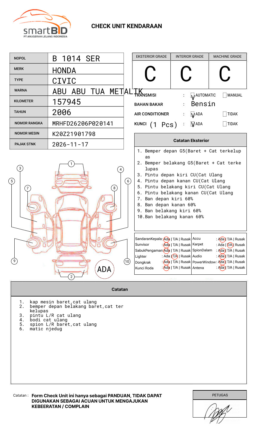 HONDA CIVIC FD2 2.0 AT
