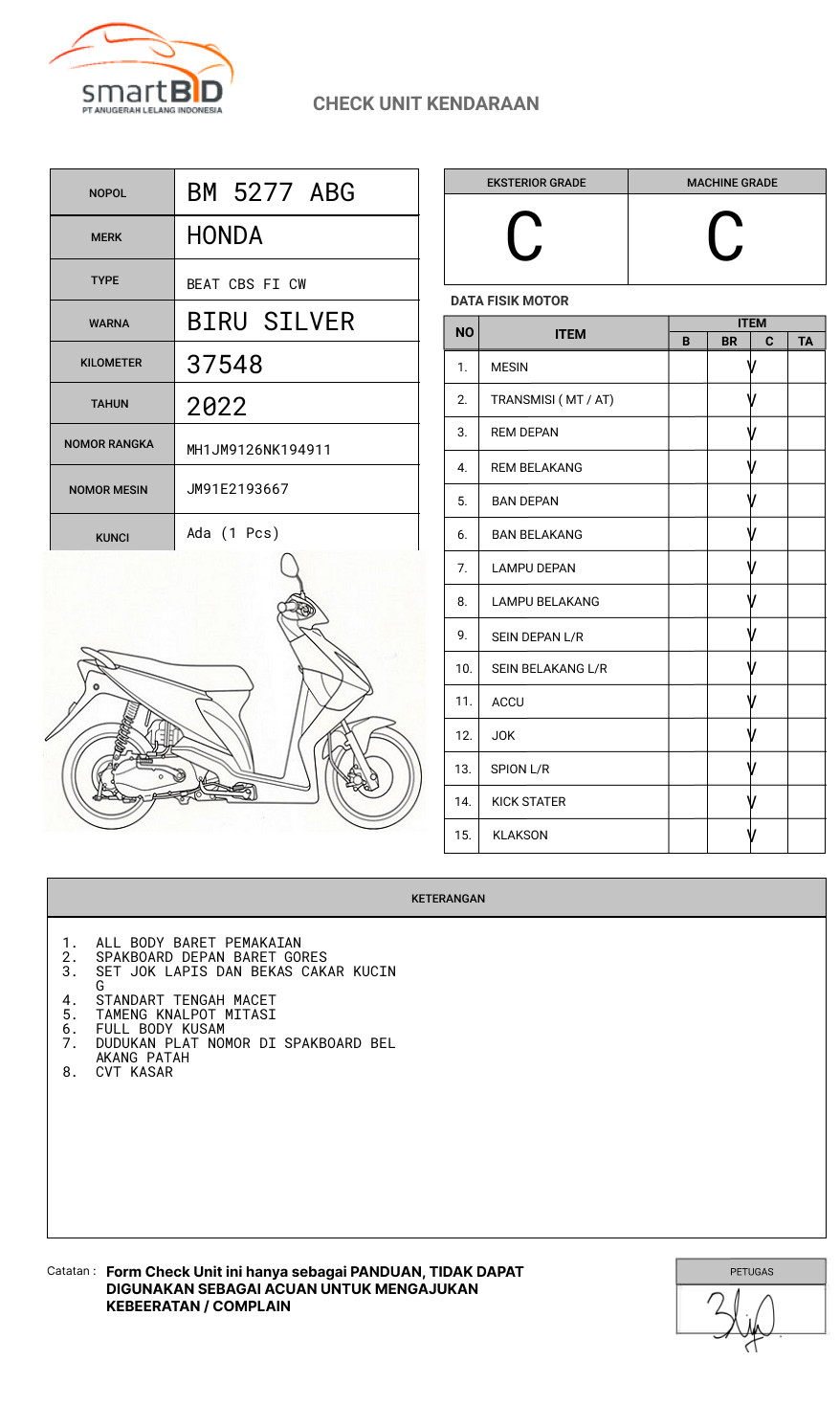 HONDA BEAT CBS FI CW