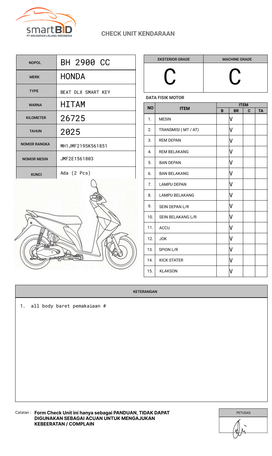 HONDA BEAT DLX SMART KEY