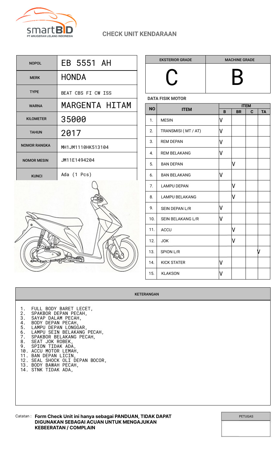 HONDA BEAT CBS FI CW ISS