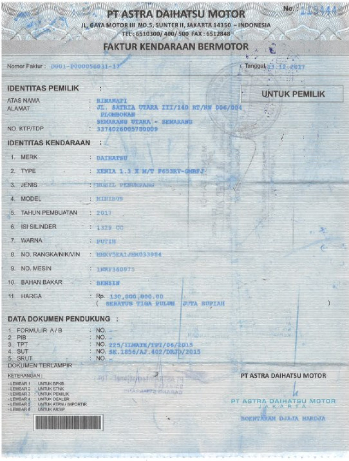 DAIHATSU XENIA 1.3 X
