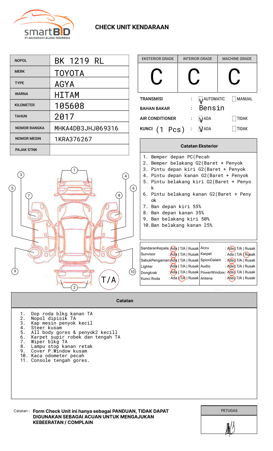 TOYOTA  AGYA  1.0 G