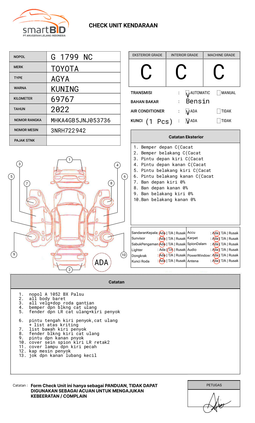 TOYOTA AGYA 1.2 G