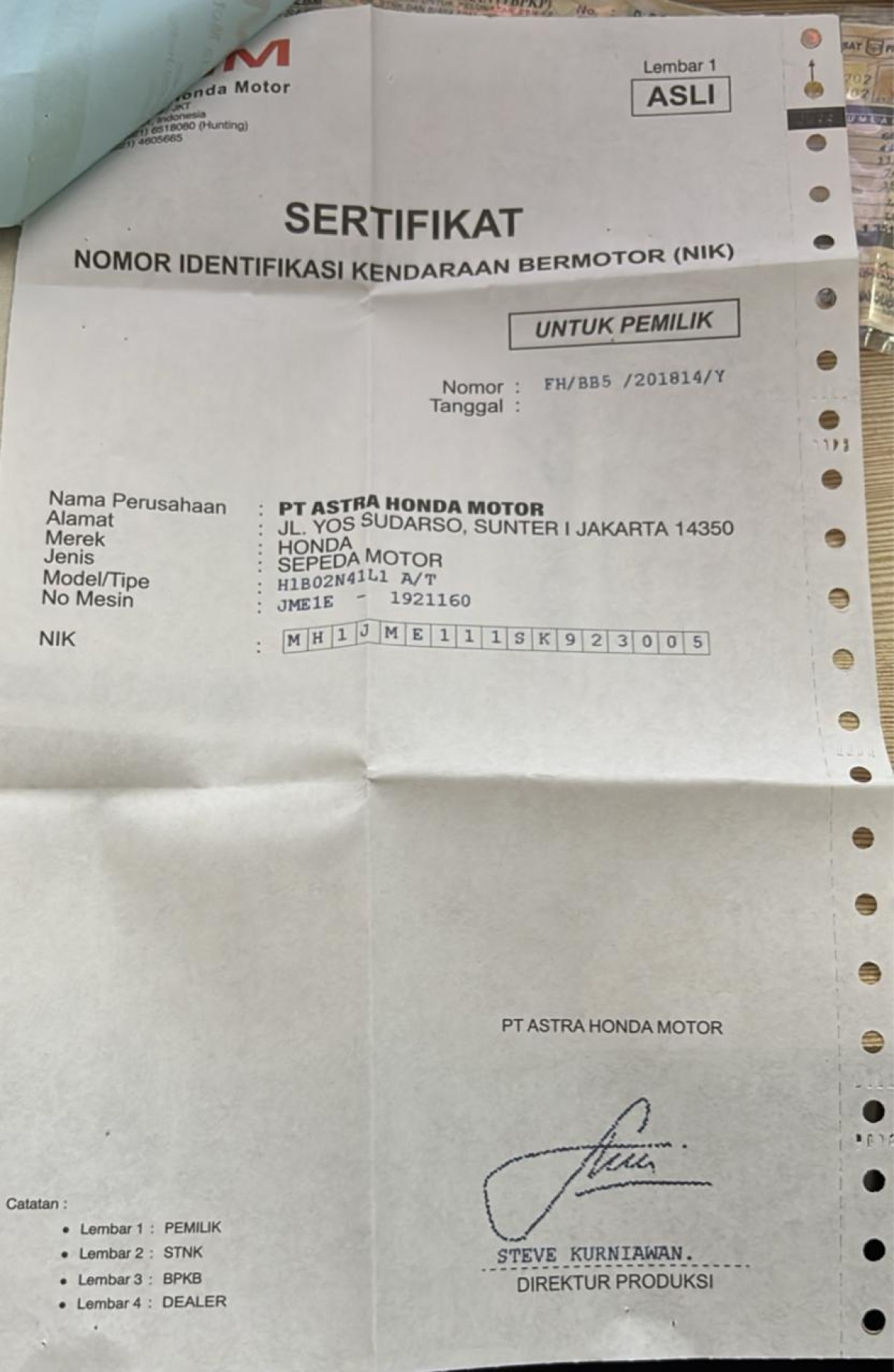 HONDA BEAT CBS FI CW