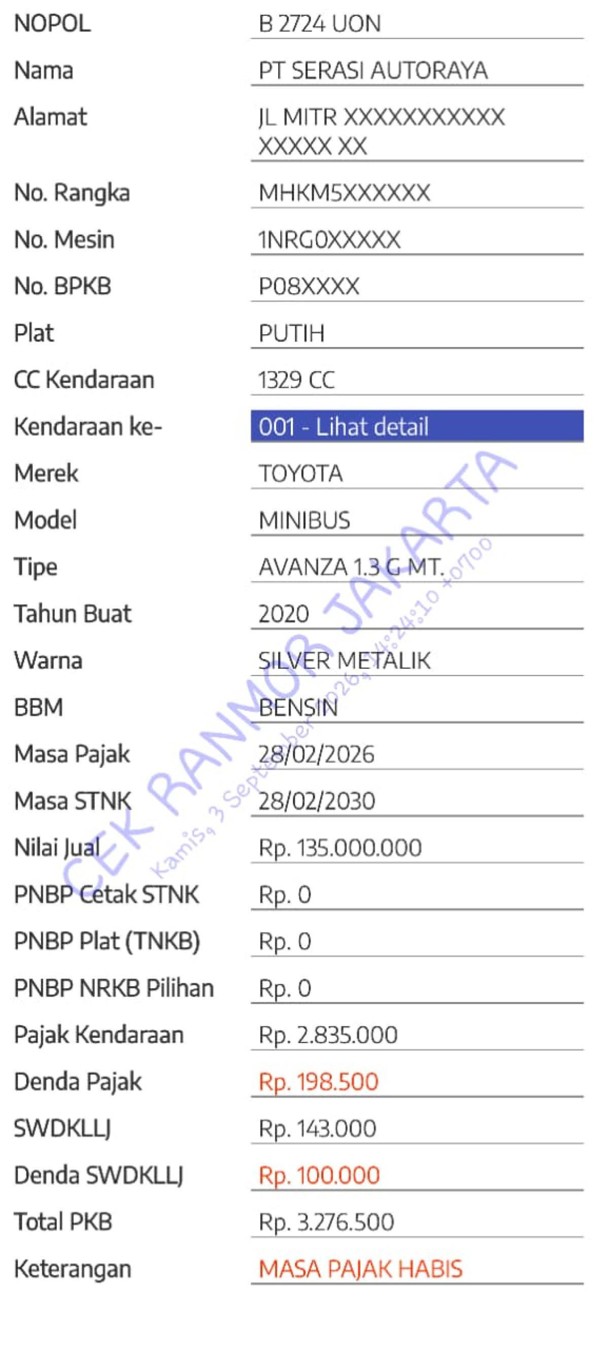 TOYOTA AVANZA 1.3 G