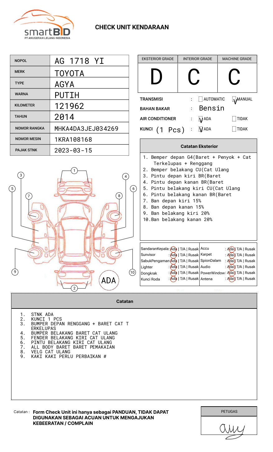 TOYOTA AGYA 1.0 G