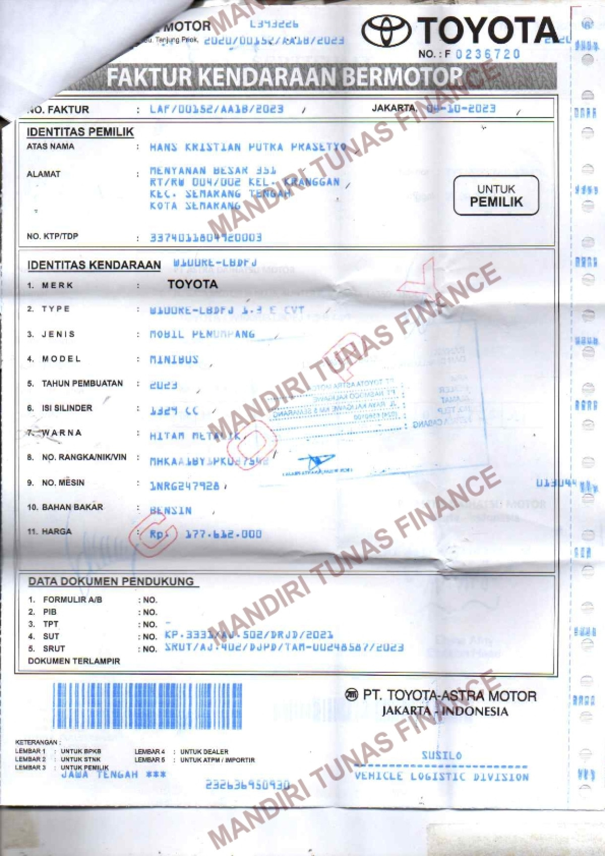 TOYOTA AVANZA  1.3 E