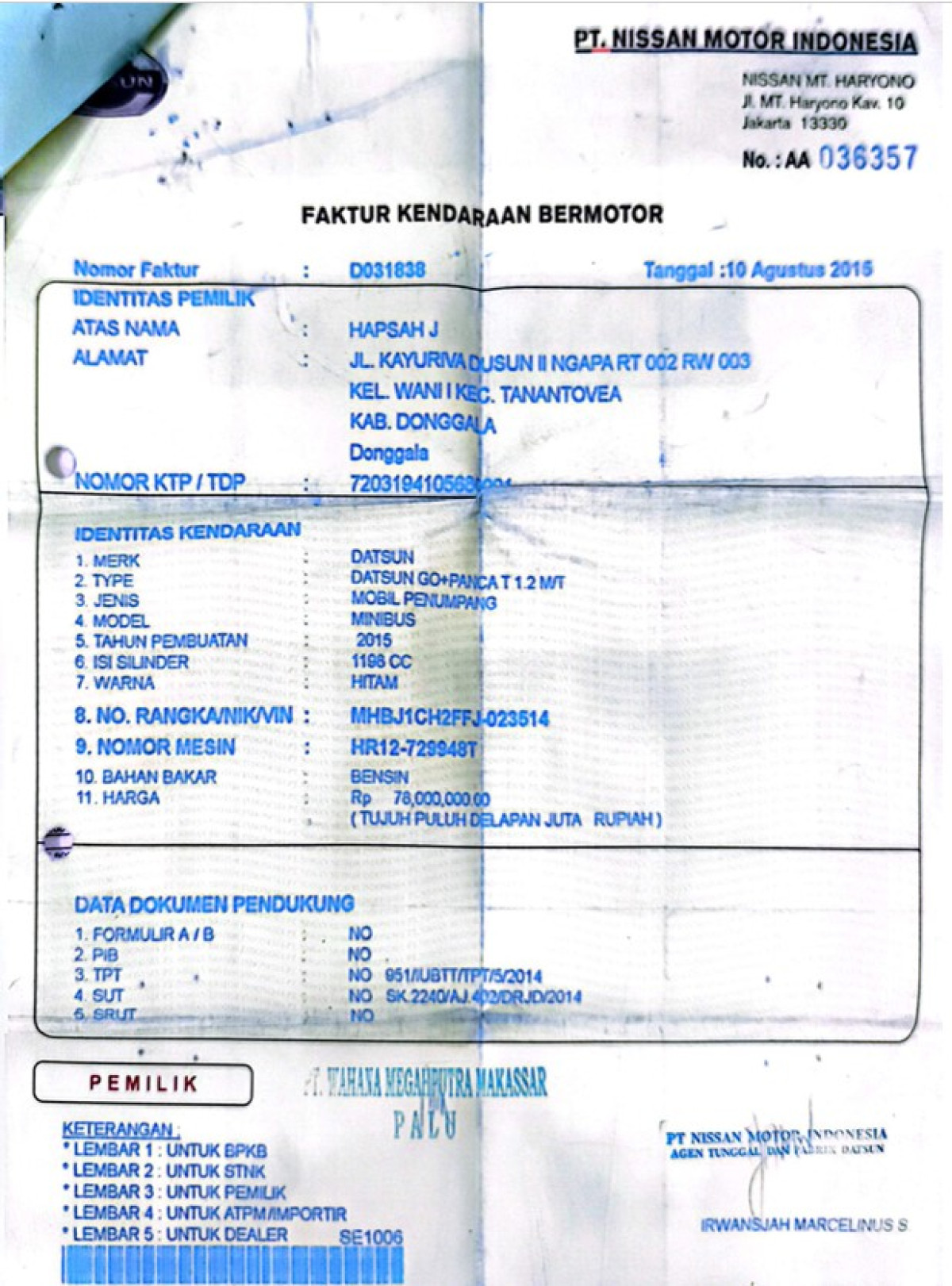 DATSUN GO+PANCA T