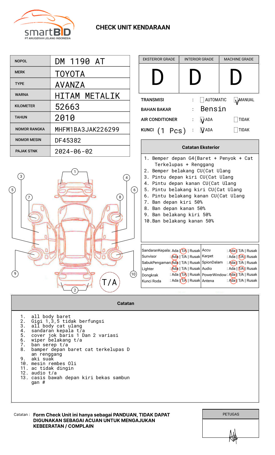 TOYOTA AVANZA 1.3 G