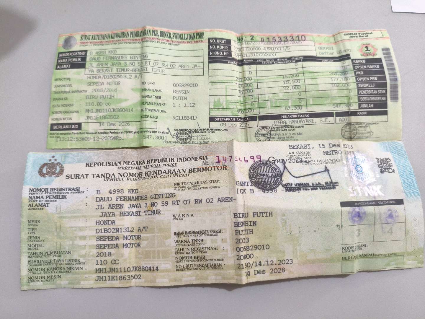 HONDA BEAT CBS FI CW